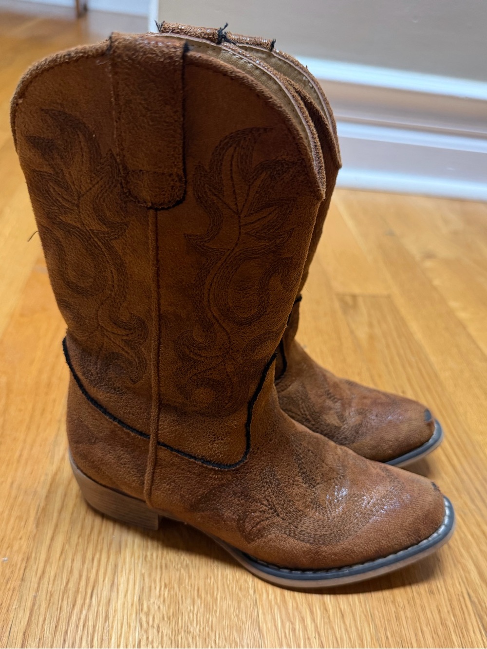 Roper Kids Brown Suede Western Boots